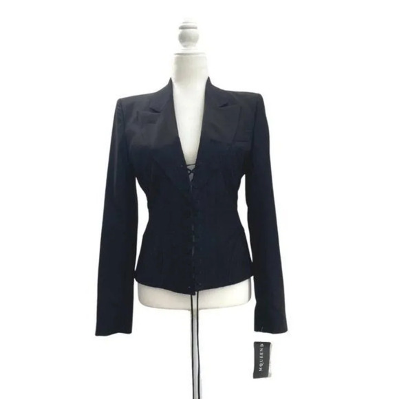 Alexander McQueen Corset Style Lace Up Jacket Size 44 - Picture 1 of 9